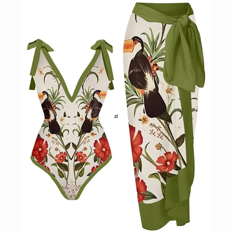 Vintage Women Two Piece Swimsuit Designer Bathing Suit Beach Dress Cover Up Luxury Swimwear Surf Wear Summer Beachwear