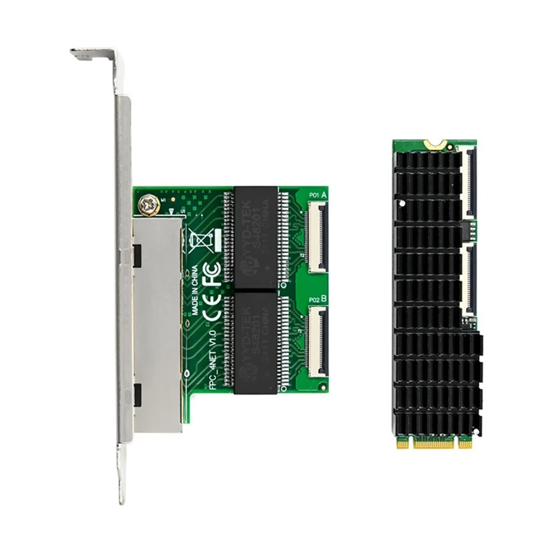 Гигабитная сетевая карта NIC M.2 B+M Key 4-портовый гигабитный промышленный Ethernet