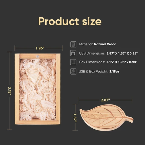 JASTER Wooden Leaf Pen Drive 128 ГБ