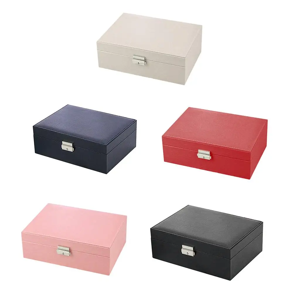 

Multi-color PU Leather Jewelry Box Comestic Beads Carrier with Lock