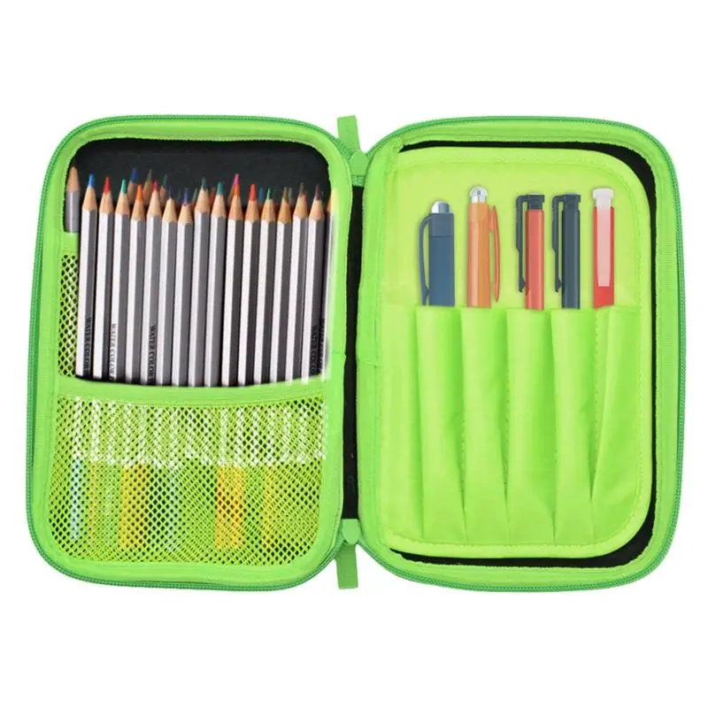

Mosaic Green Pen Holder School Kids Pencil Bag Pen Case With Compartments EVA Large Capacity Stationery Pouch With Zipper