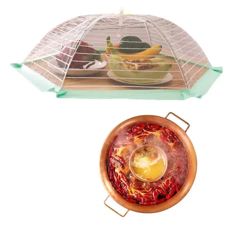 

3 шт. кухонный чехол для еды, покрытие для стола Против мух, шелковая пряжа для бутонов, складной чехол для посуды, сетчатые большие крышки дл...