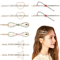 8 pcset sweet student alloy hair clips set women exquisite hairpins girls luxury shining crystal barrettes hair accessories