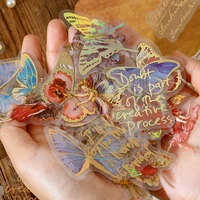 decor 30 pcs bronzing decorative stickers aesthetic butterfly adhesive diy sticker diary album scrapbooking collage material