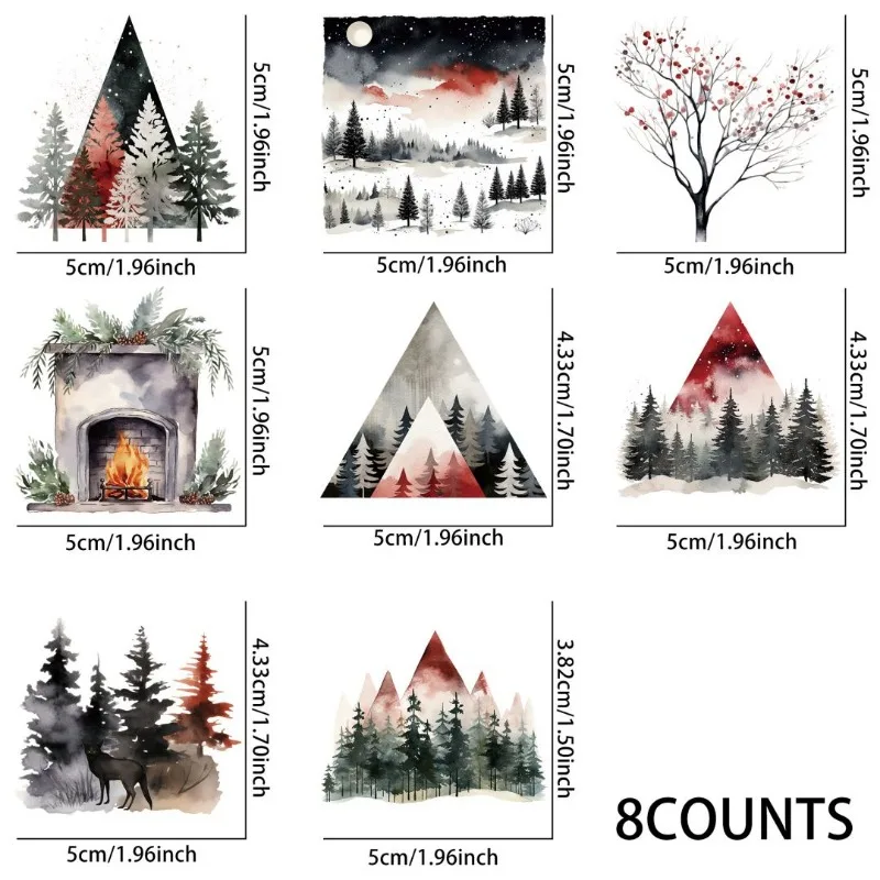 8 шт. водонепроницаемые наклейки на рождественскую елку