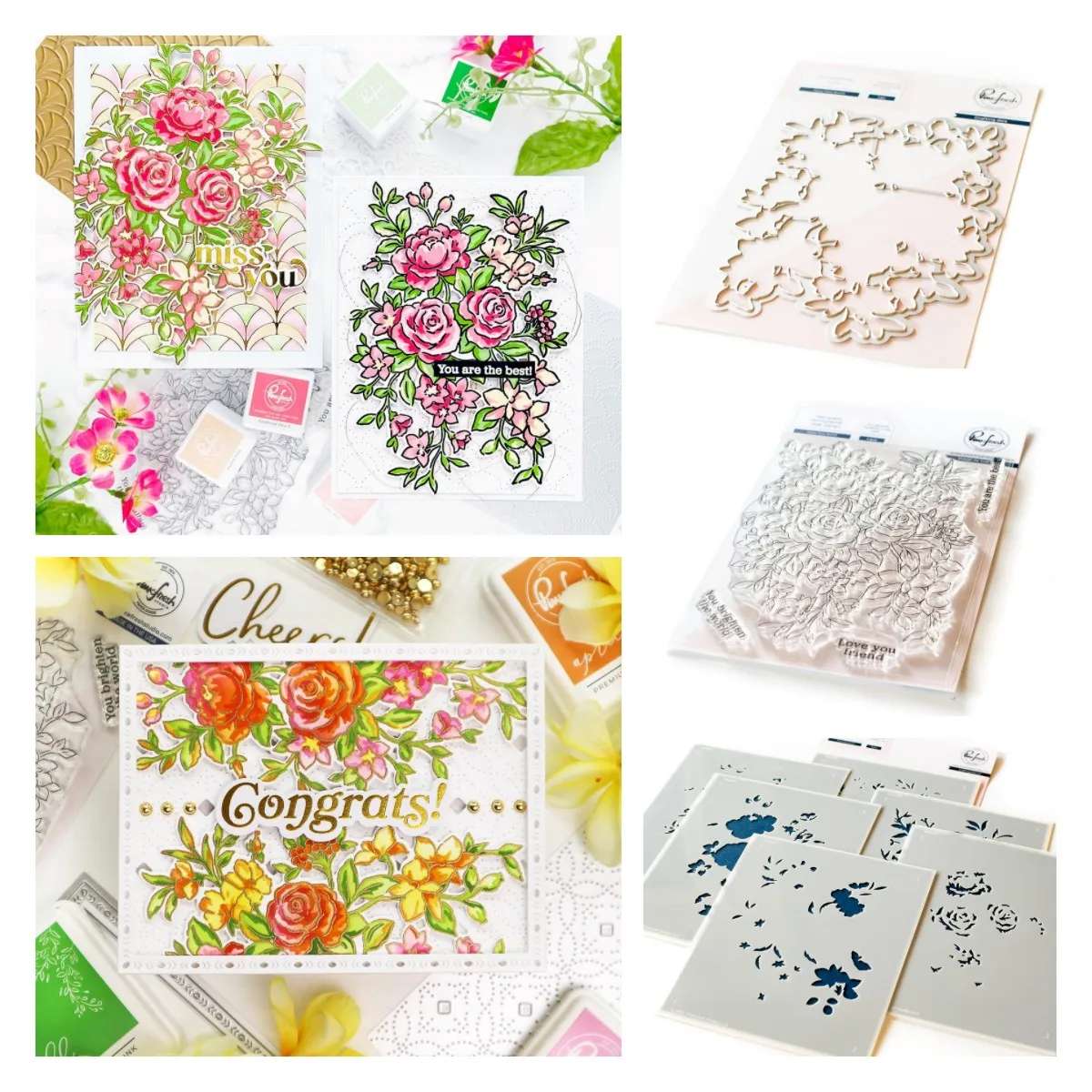 

Rose Bunch Clear Stamp New Metal Cutting Dies Stencil Scrapbook Embossed Make Paper Card Album Diy Craft Decoration 2022 Arrival