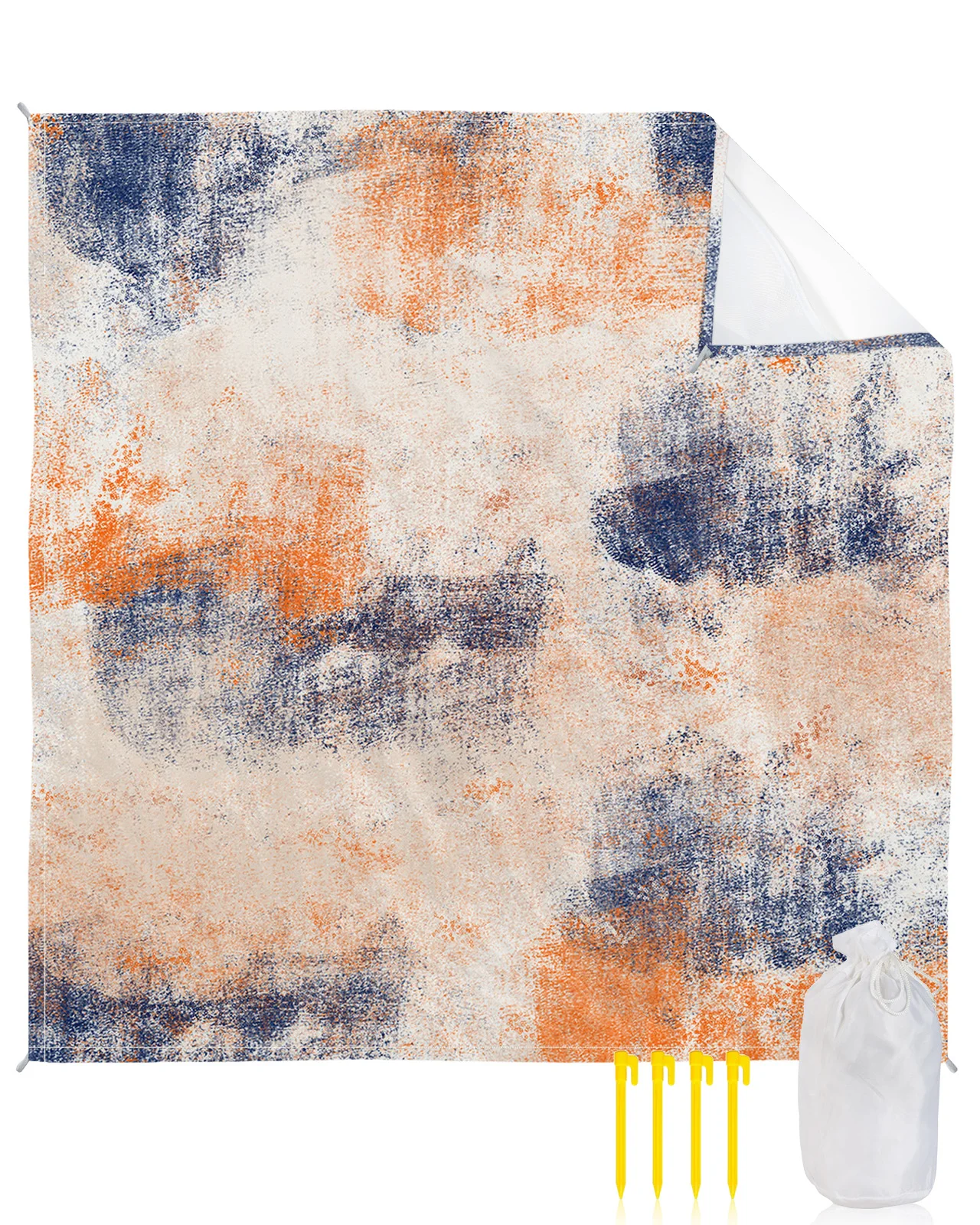 

Абстрактный современный Ретро текстурный оранжевый водонепроницаемый Пляжный коврик без песка коврик пляжное полотенце одеяло Открытый Д...