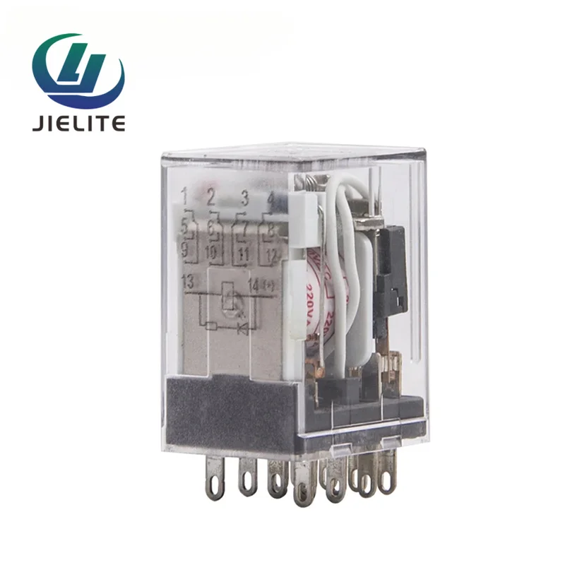 Фото Реле мощности JZX-22F(D)/4Z, 3А, 220В переменного тока, с индикатором, 14 контактов, защита от перегрузки, электрическое реле, компонент для генератора. №4