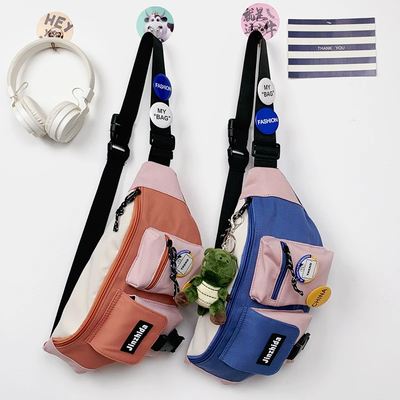 Macaron Chest Bag for Couple Sports and Leisure, Large Capacity,Versatile,and Convenient Phone Sling Travel Crossbody Tote