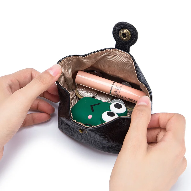 

Genuine Leather Coin Purse Pouch Card Holder Wallet Women Change Purse for Girls Fashion Small Money Clutch Bag Female