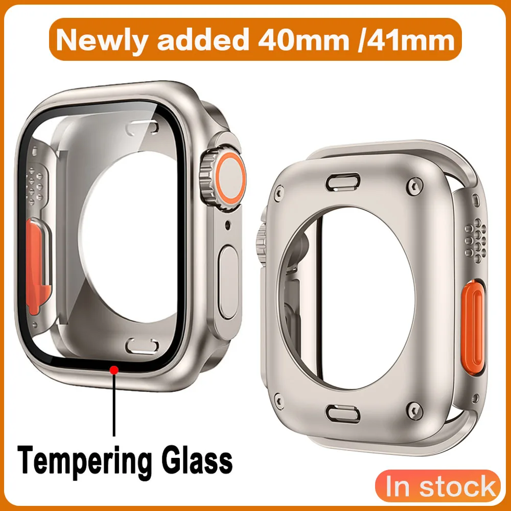 

Tempered Glass+cover For Apple Watch 8 44mm 40mm 42mm 38mm PC bumper Screen Protector Case iWatch series 7 6 5 4 3 se 41mm 45mm