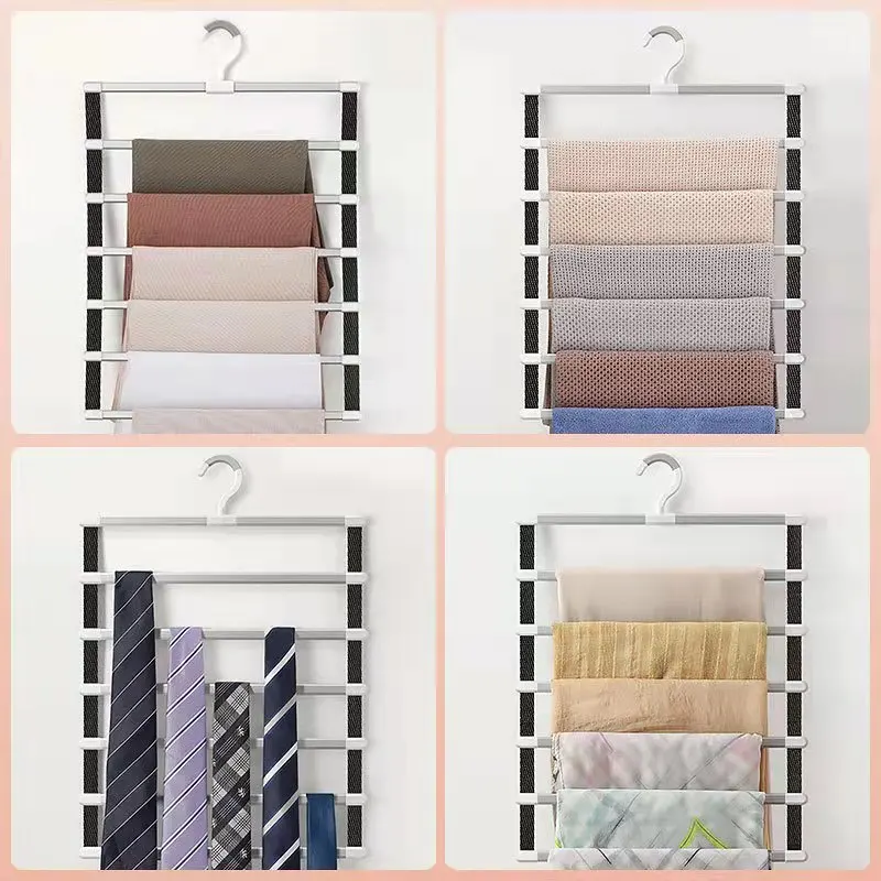 

Foldable Hangers Cabinet Trouser and Skirts Wardrobe for Saves Space Multiple Pants Rack Bedroom Closet Loft Clothes Organizers