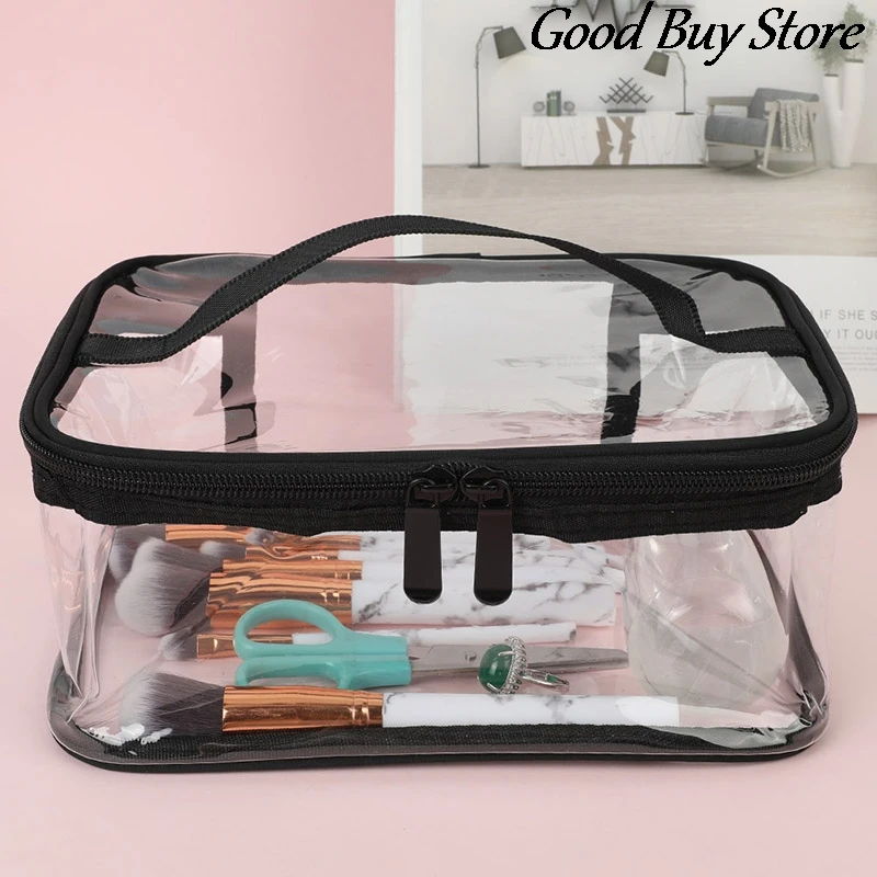 

Women Transparent Cosmetic Bag Large Makeup Bags Clear Storage Organizers Waterproof Portable Toiletry Wash Box Beach Totes