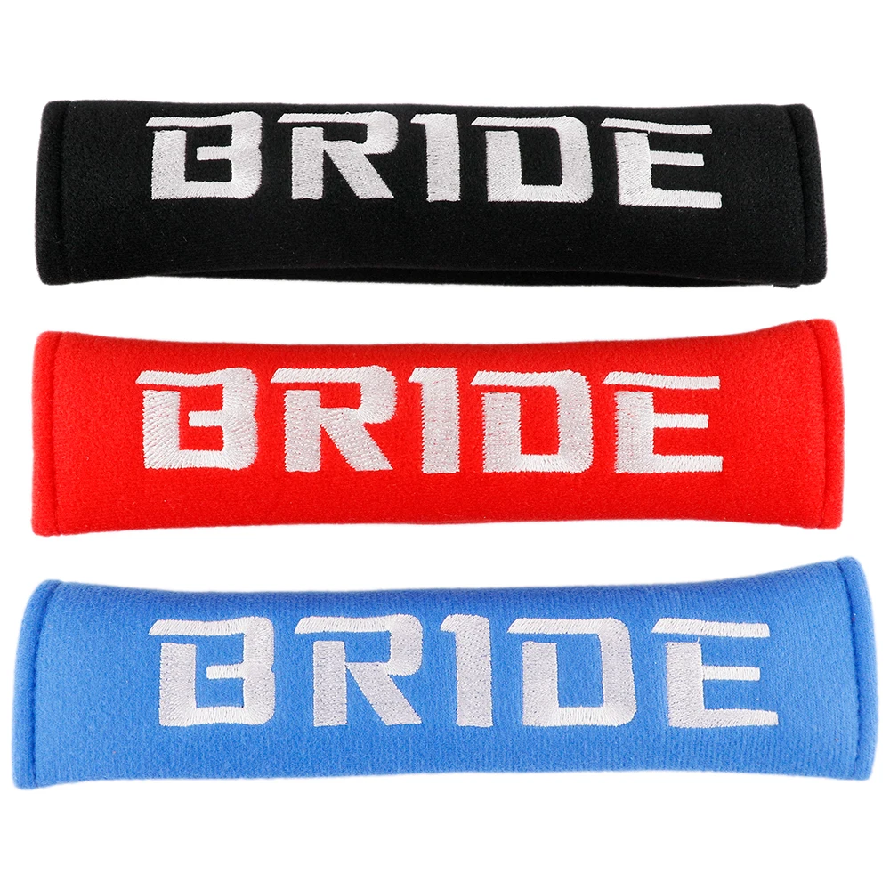 2pcs jdm Style Embroidery Logo Cotton Seat Belt Cover Soft Harness Pads seatbelt Shoulder Pad