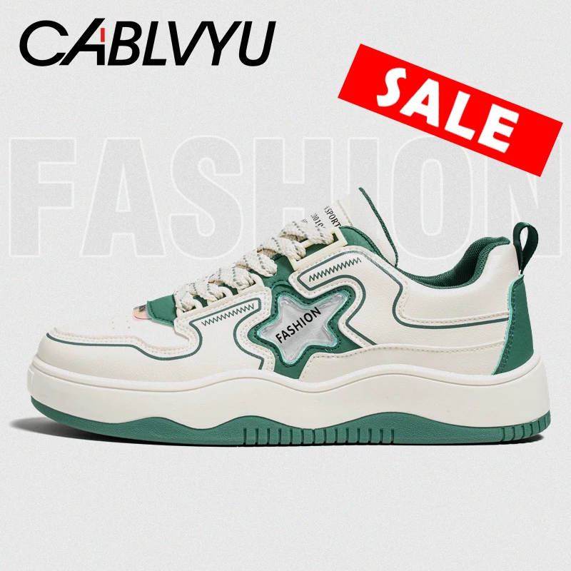 

CABLVYU Sports Anti-skid Shoes for Men Skateboarding Shoes Leisure Fashion Shoes Stitching Versatile Outdoor Shoes