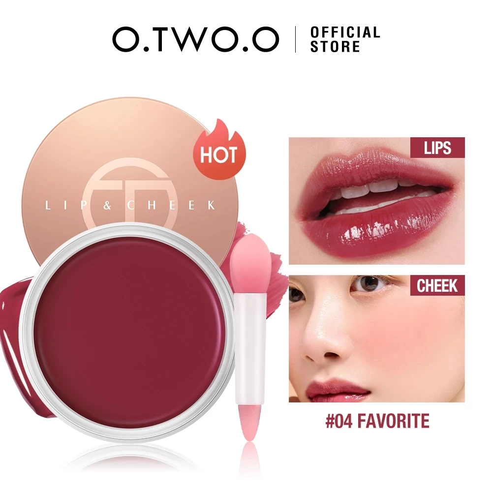 

O.TWO.O Lip Gloss Lip Balm 6 Colors Plumping Nourish Hydrate with Vitamin E Moisturizer Dual-use For Lip & Cheek Makeup Lip Tint