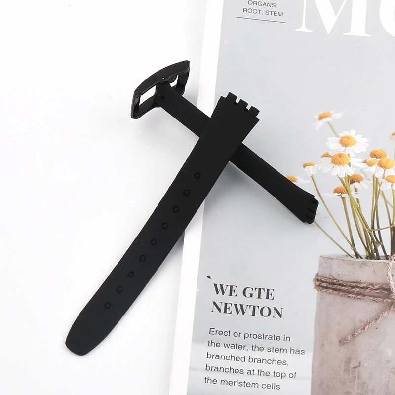 12mm Silicone Watch band For swatch LP131 LW143 LB153 LP150 Children's sports rubber watch strap wristband bracelet buckle