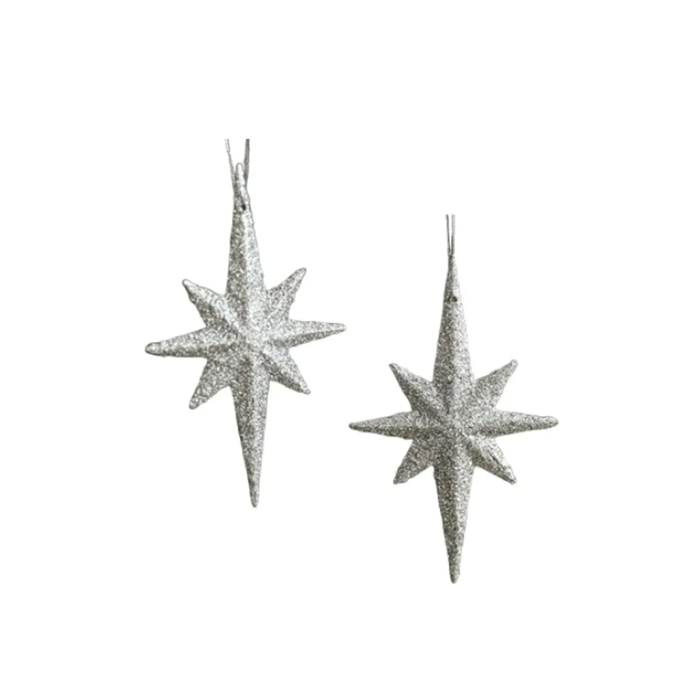 Пластиковые подвески рождественские звезды 2 шт.