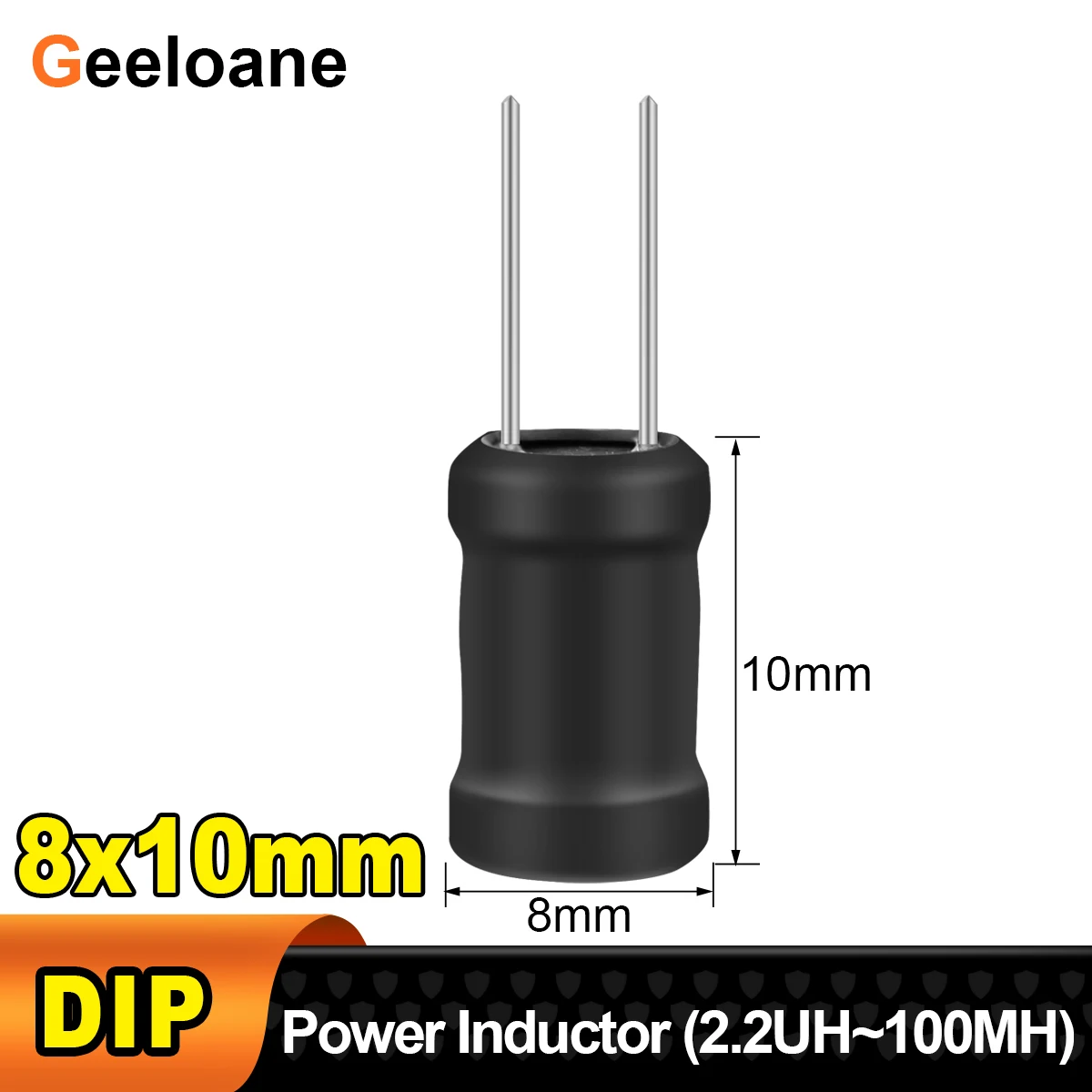 

20Pcs 0810 DIP Power Inductor 8x10mm 2.2UH~100MH I-shape Inductance Copper Coil 4.7UH 10UH 22UH 100UH 150UH 220UH