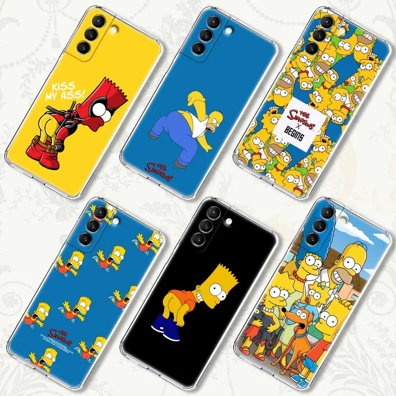 

Cartoon Homer S-Simpsons-Boy Funda Samsung S23 S22 Ultra 5G Case For Galaxy S21 S20 FE Case S22 S23 Plus S10 Lite S9 Clear Cover