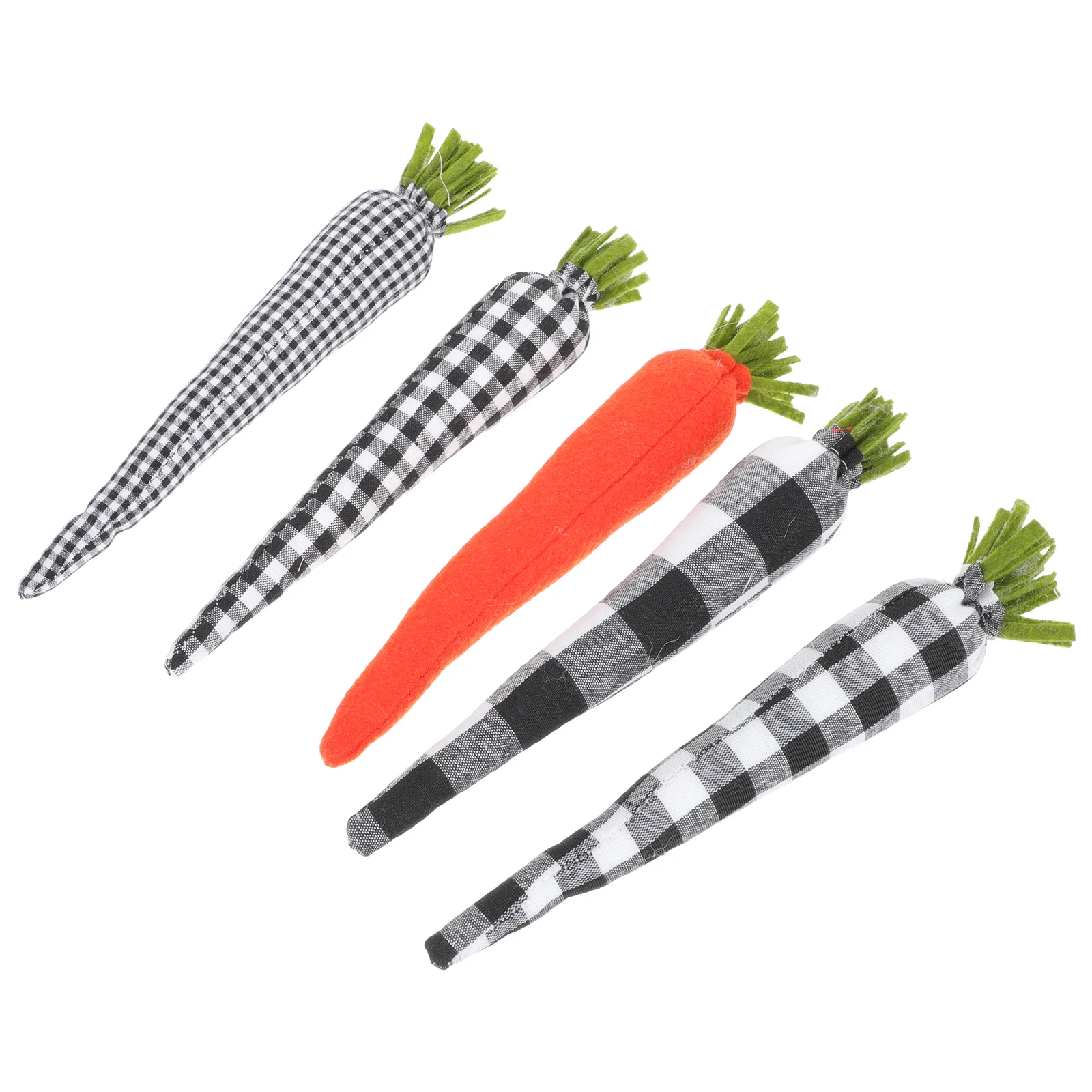 

5pcs Unique Cloth Craft Carrot Ornaments Easter Decor Props Easter Carrot Decors