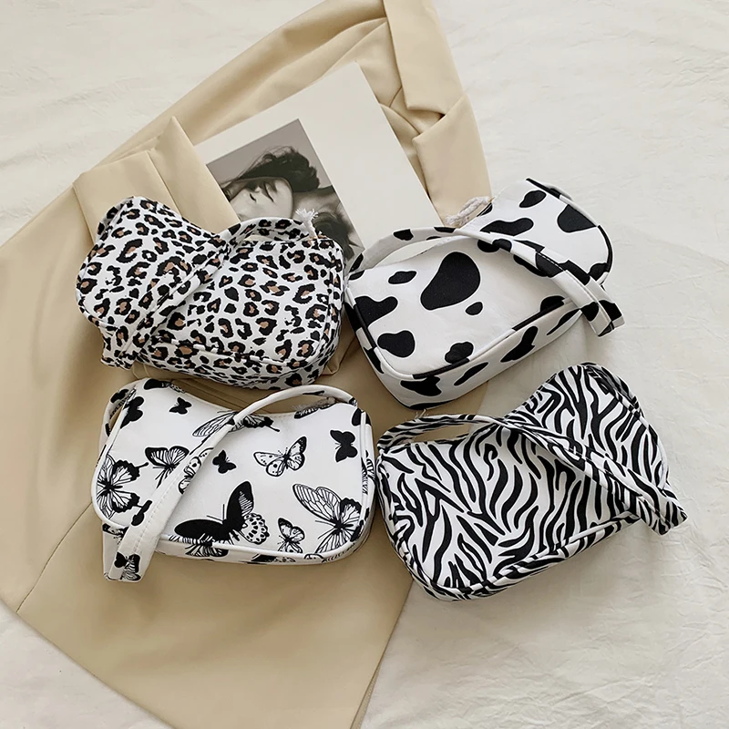 

New Animal Pattern Print Shoulder Underarm Bag Fashion Vintage Ladies Small Purse Handbags Casual All-match Women Square Bags