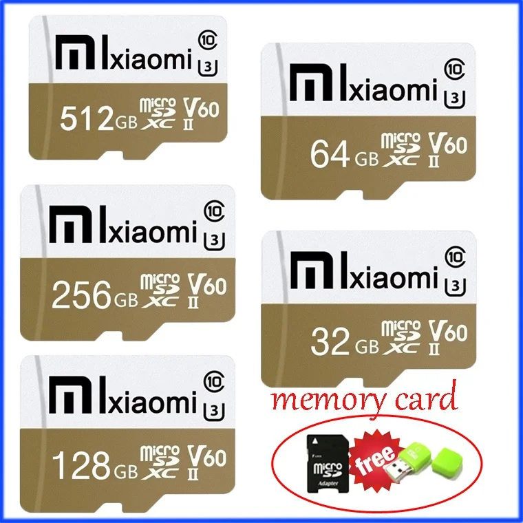 

XIAOMI Pro micro tf card 32GB 64GB 128GB 256GB 512GB Flash Card Micro SD Card C10 TF Memory Card for Phones Cameras MP4