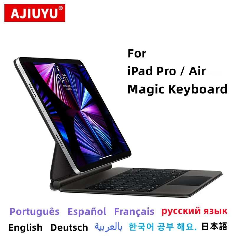 Magic Keyboard for iPad Pro 11 12.9 2021 2020 2018 Air 4 5 10.9 2022 Case Keyboard Hebrew Spanish Russian Korean Portugal Arabic