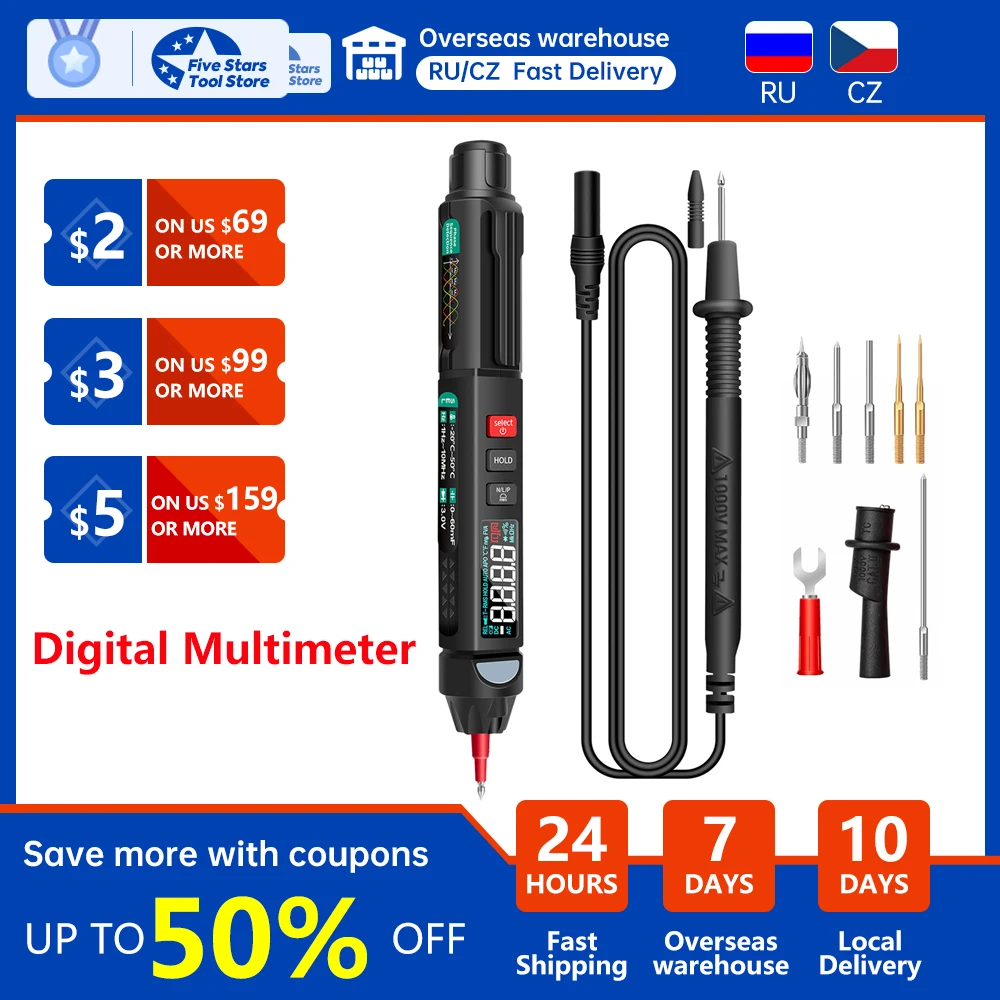 

ANENG Multimeter Voltmeter Professional Digital Multimeter Tester A3007/A3008 Auto Sensor Pen Tester 6000 Counts Voltage Test