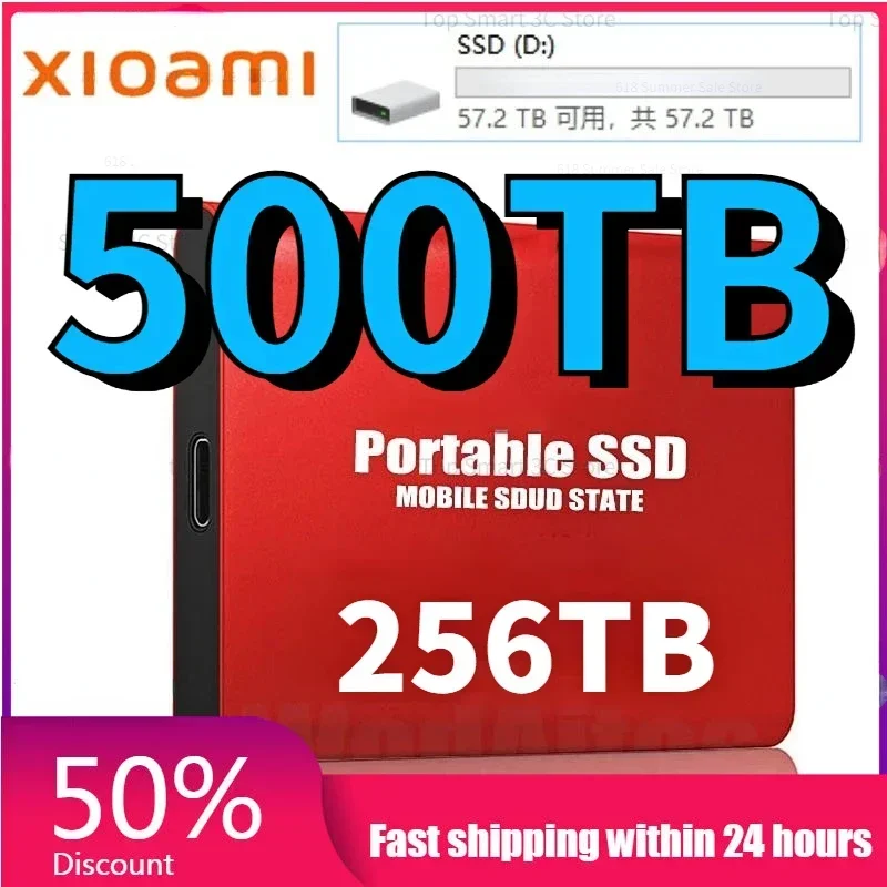 

256TB Portable High-speed Mobile Solid State Drive 128TB 16TB 64TB SSD Mobile Hard Drives External Storage Decives for LaptopPS5