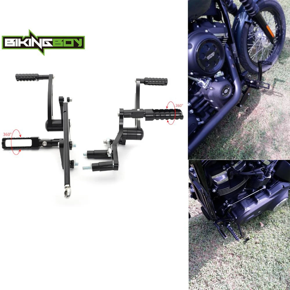 Задние подножки BIKINGBOY для Harley Street Bob FXBB Low Rider FXLR 18 19 20 21 22 23 12 дюймов-13 дюймов