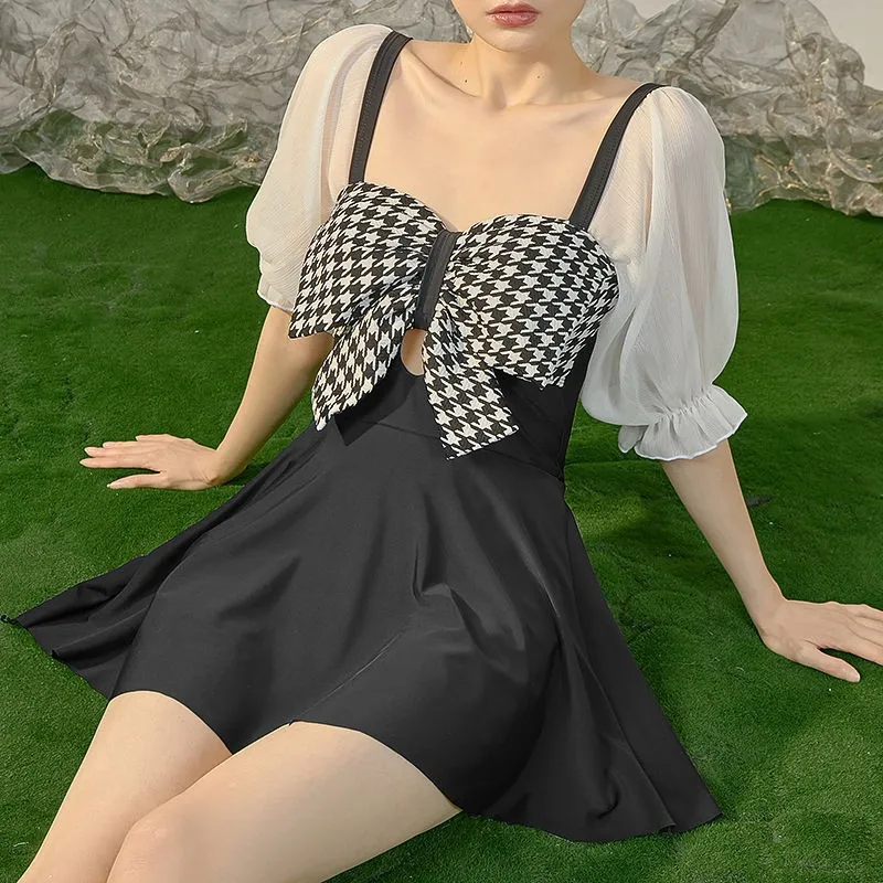 

Милый женский Блестящий купальный костюм-тройка с блестками, привлекательный черный летний пляжный купальник без бретелек с высокой талией