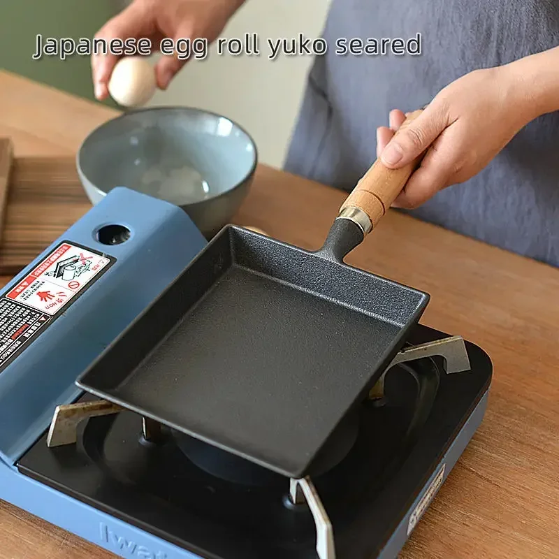 Плоская сковорода тамагояки с антипригарным покрытием для омлета жарки яиц