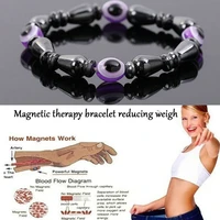 magnetic healing slimming bracelets bangles bio magnetic acrylic eyes purple charm hematite bracelets forwomen men weight loss