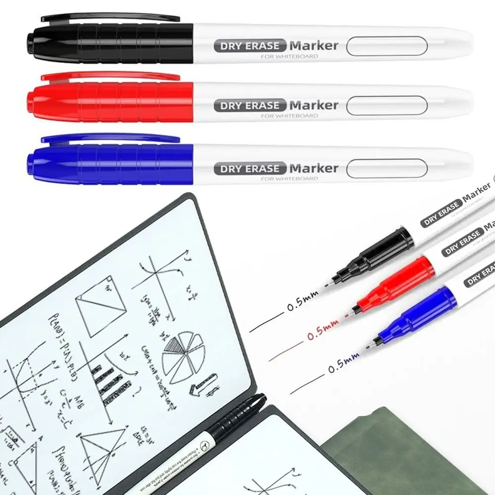 

6Pcs/Lot Erasable Whiteboard Pen Extremely Thin 0.5MM Dry Erasing Pen Waterproof Marker Pen Stationery School Supplies