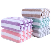 coral velvet striped towel soft absorbent thickened without hair loss household quick drying comfort super soft adult face towel