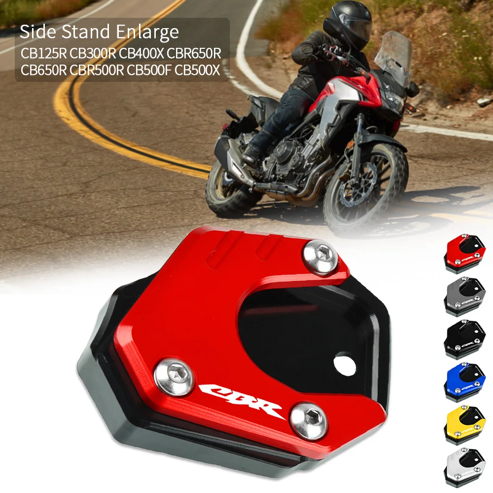 

FOR HONDA CB400X CB300R CB125R CB500X CB500F CBR650R 2019 2020 2021 Side Stand Pad Kickstand Enlarger Extension Support Plate