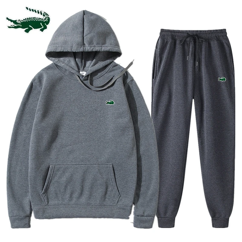 Men's jogger sweater casual sweaters sweatshirt streetwear pullover solid color fleece sports suit male sets