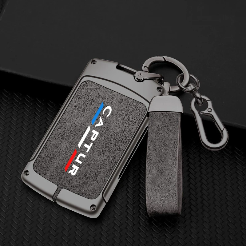 

Auto TPU Zinc Alloy Key Case Bag For Renault Captur Logo Car Key Chain Car Metal Key Shell Car Interior Decoration Accessories
