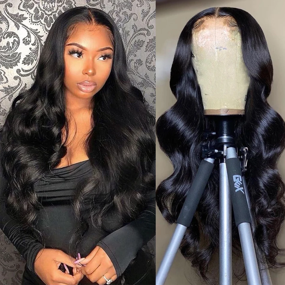 

10A 4x4 5x5 HD Body Wave Lace Closure Human Hair Wigs Raw Indian Body Wave Wavy Remy Human Hair Wigs For Women Melanin Beauty