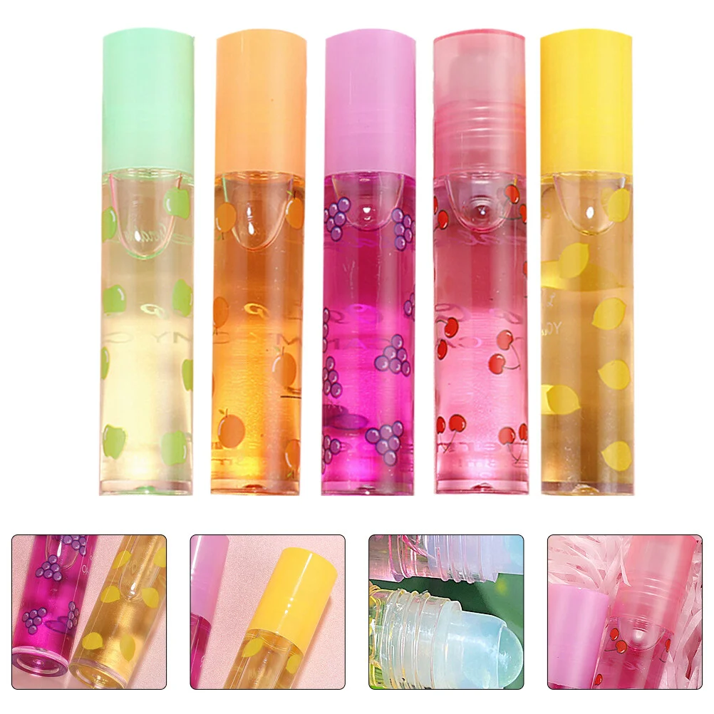 

5 Pcs Fruit Lip Balm Fruit-flavored Gloss Moisturizing Tint Plastic Child Hydrating