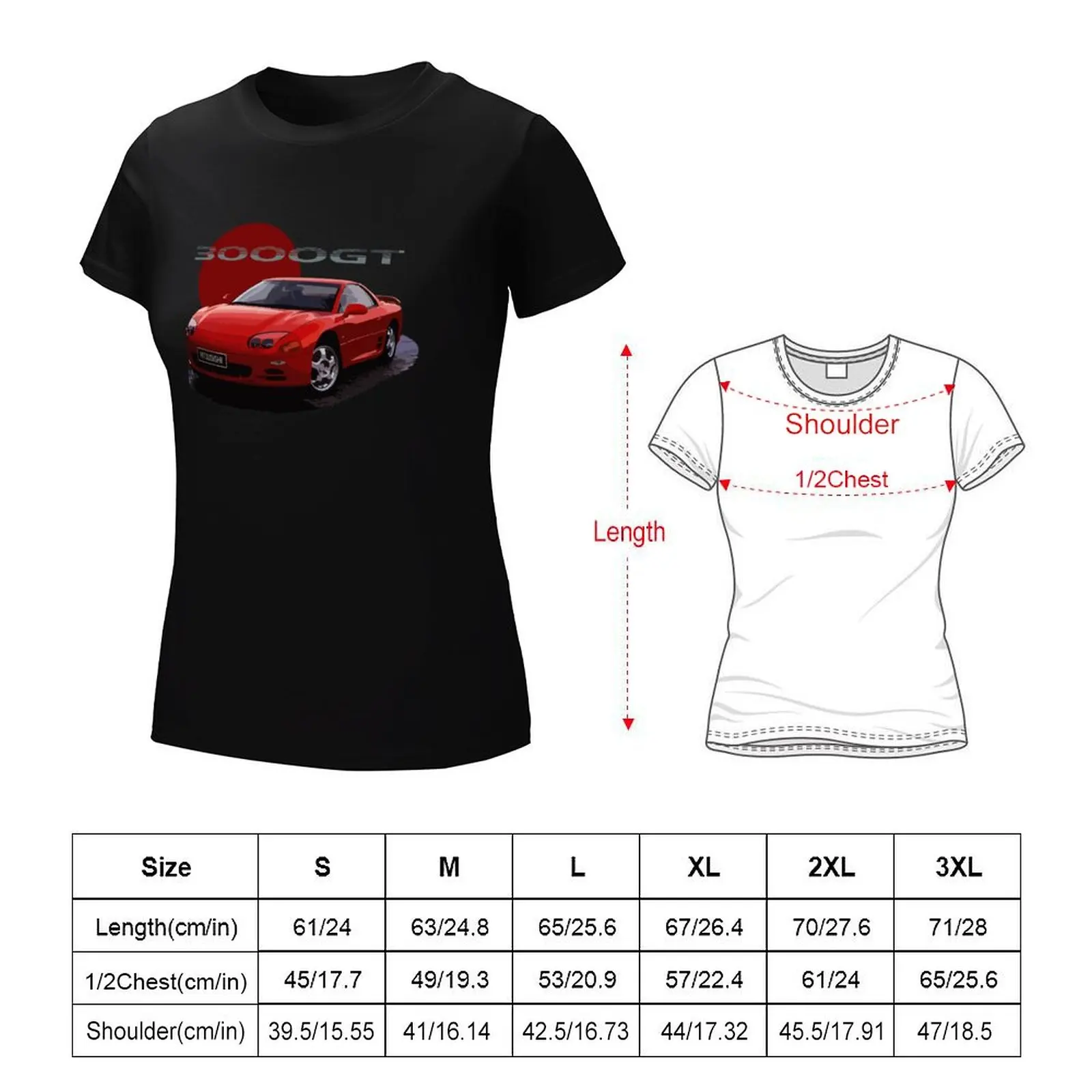 1994 Красная футболка 3000GT винтажная Милая одежда для женщин