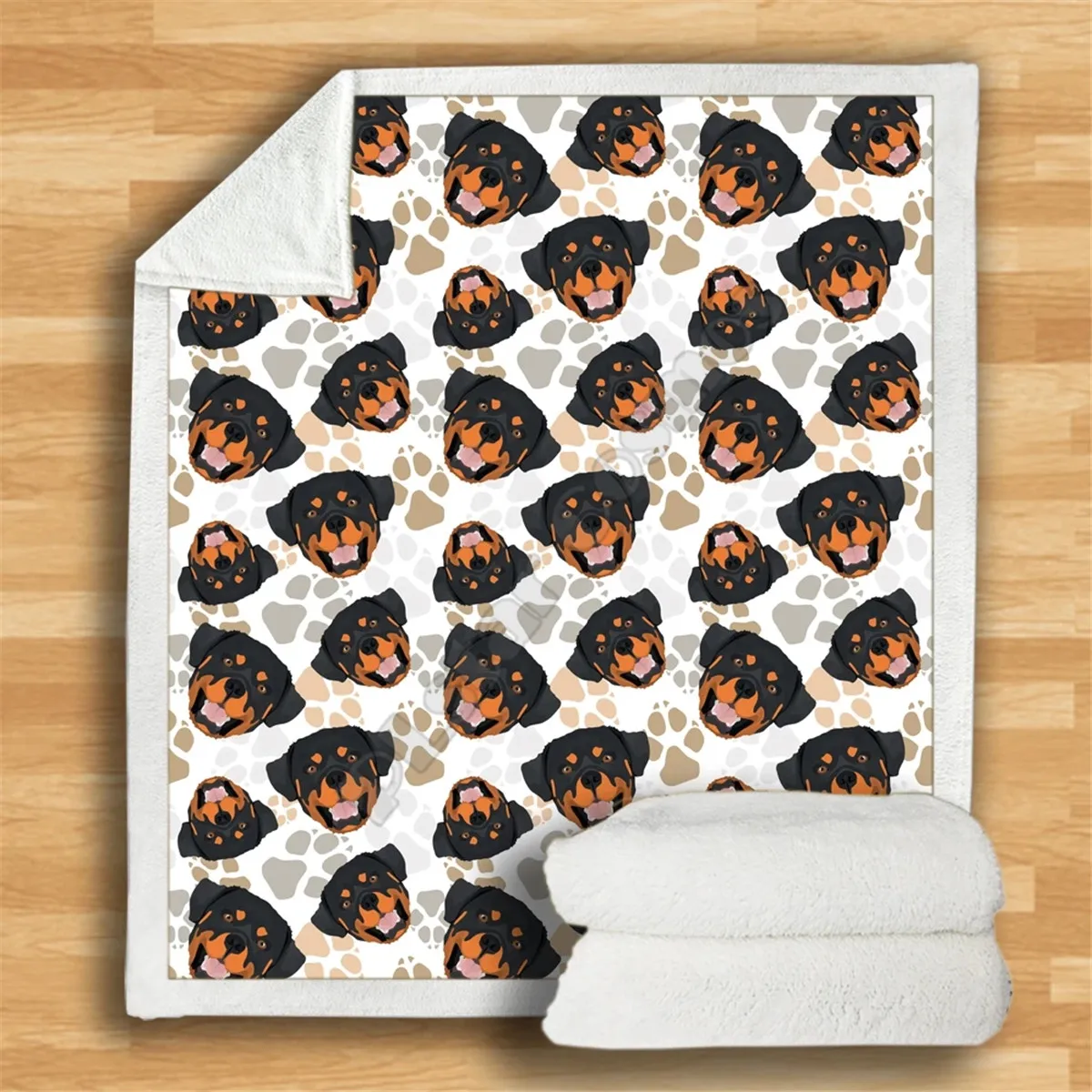 

Cute Rottweiler Blanket Fleece Blanket 3D All Over printed Wearable Blanket Adults/kids Fleece Blanket