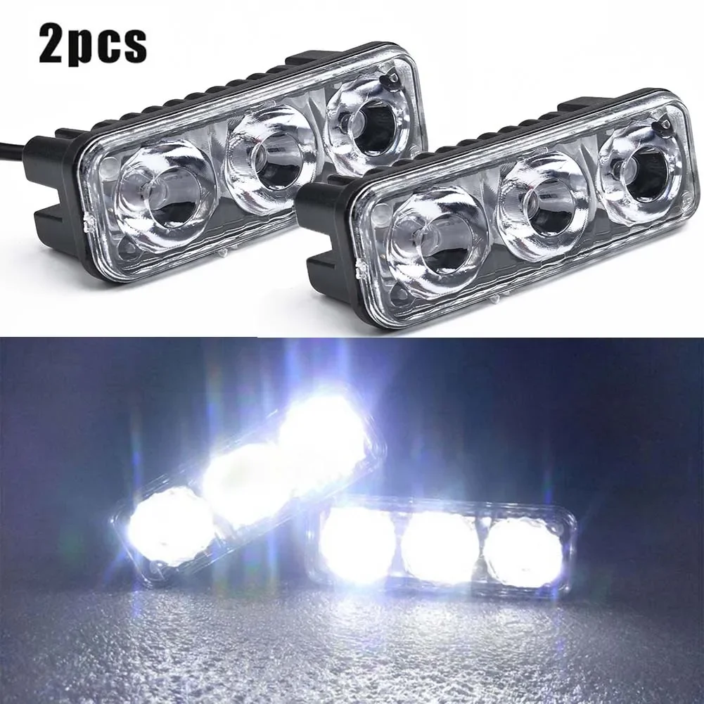 

Комплект Из 2-х Мощных 3-LED Фар Для Автомобиля: Суперяркие Белые Водонепроницаемые Дневные Ходовые Огни (ДХО) И Противотуман...