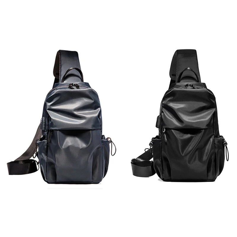 

Men's Chest Bag Usb Charging Men's Shoulder Bag Diagonal Bag Casual Waterproof Shoulder Messenger Bag