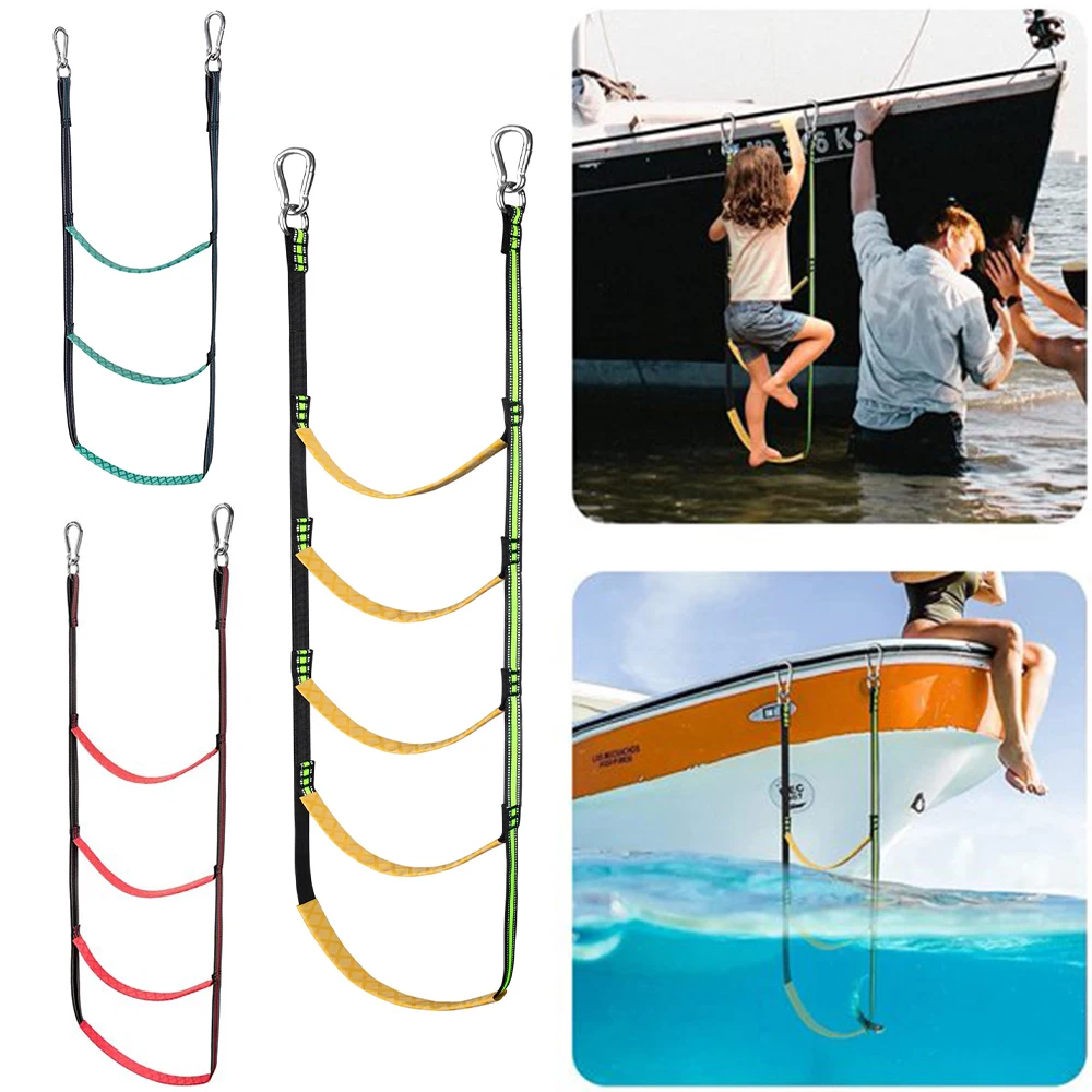 

3/4/5 Step Boat Rope Ladder Portable Boat Rope Ladder Extension Fishing Rope Boarding Ladder Swim Ladder for Sailboat Kayak