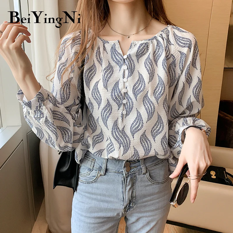 

Women Shirt Floral Print Casual Single-breasted Kawaii Korean CHIC Blusas Female Loose Harajuku Top Streetwear Blouses