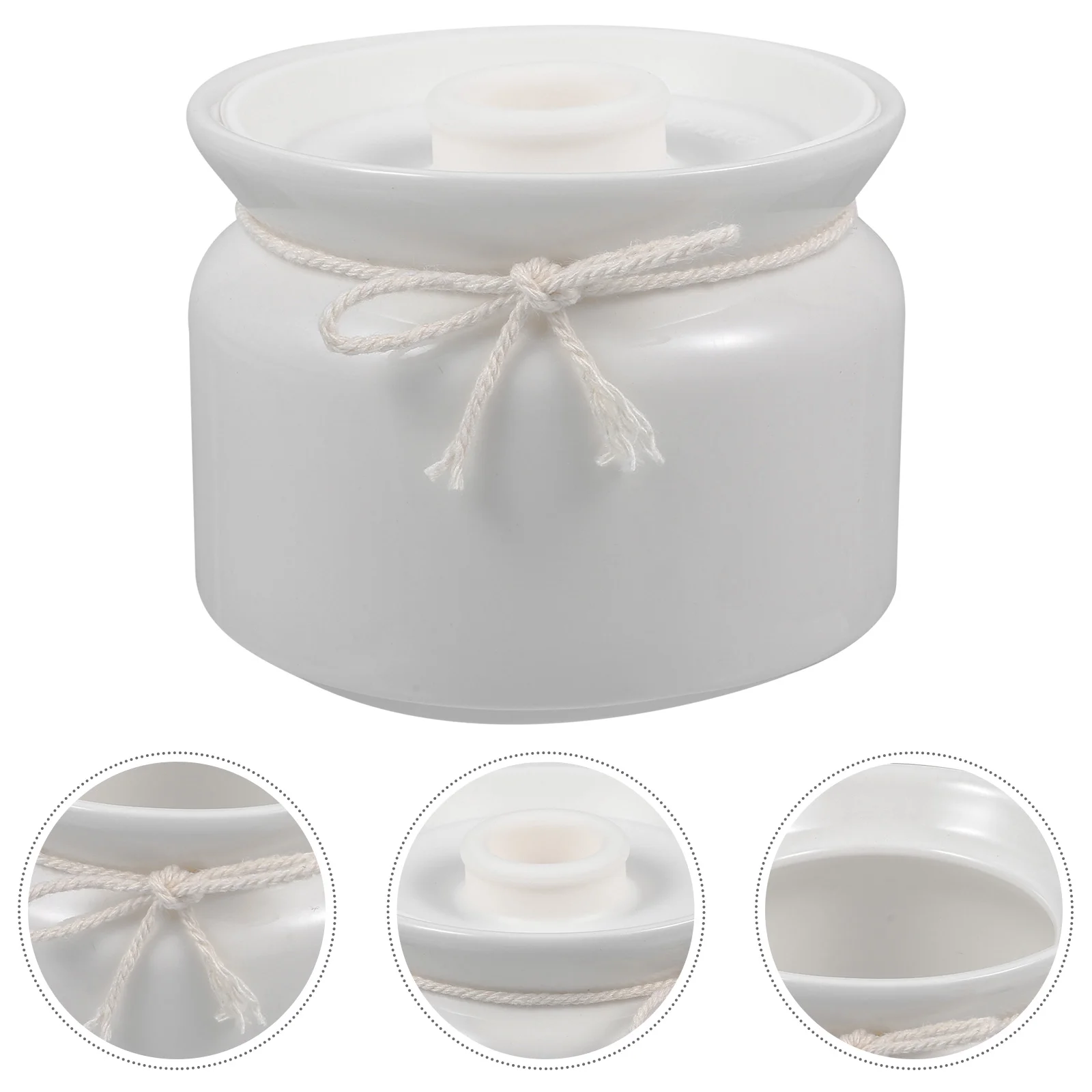 

Jar Container Ceramic Condiment Sugar Grease Bowl Seasoning Can Keeper Pot Storage Porcelain Lid Salt Lard Cooking Packet