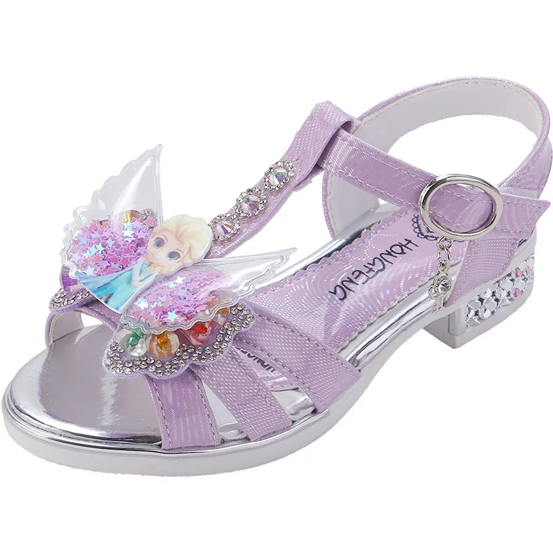 

Disney Girls Sandals New Summer Princess Children's Sandals Rhinestone Soft Sole Korean Frozen Elsa Baby Shoes