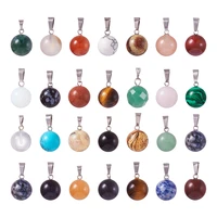 50pcs wholesale natural synthetic round stone pendants for necklace earrings jewelry making diy accessories mixed randomly